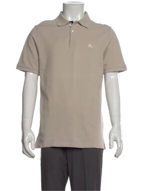 Burberry Men's Polo Shirt in Light Beige